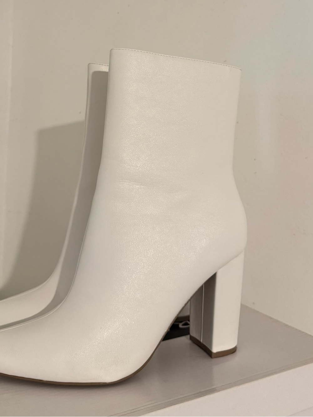 Classic White Women's Block Heel Ankle Boots